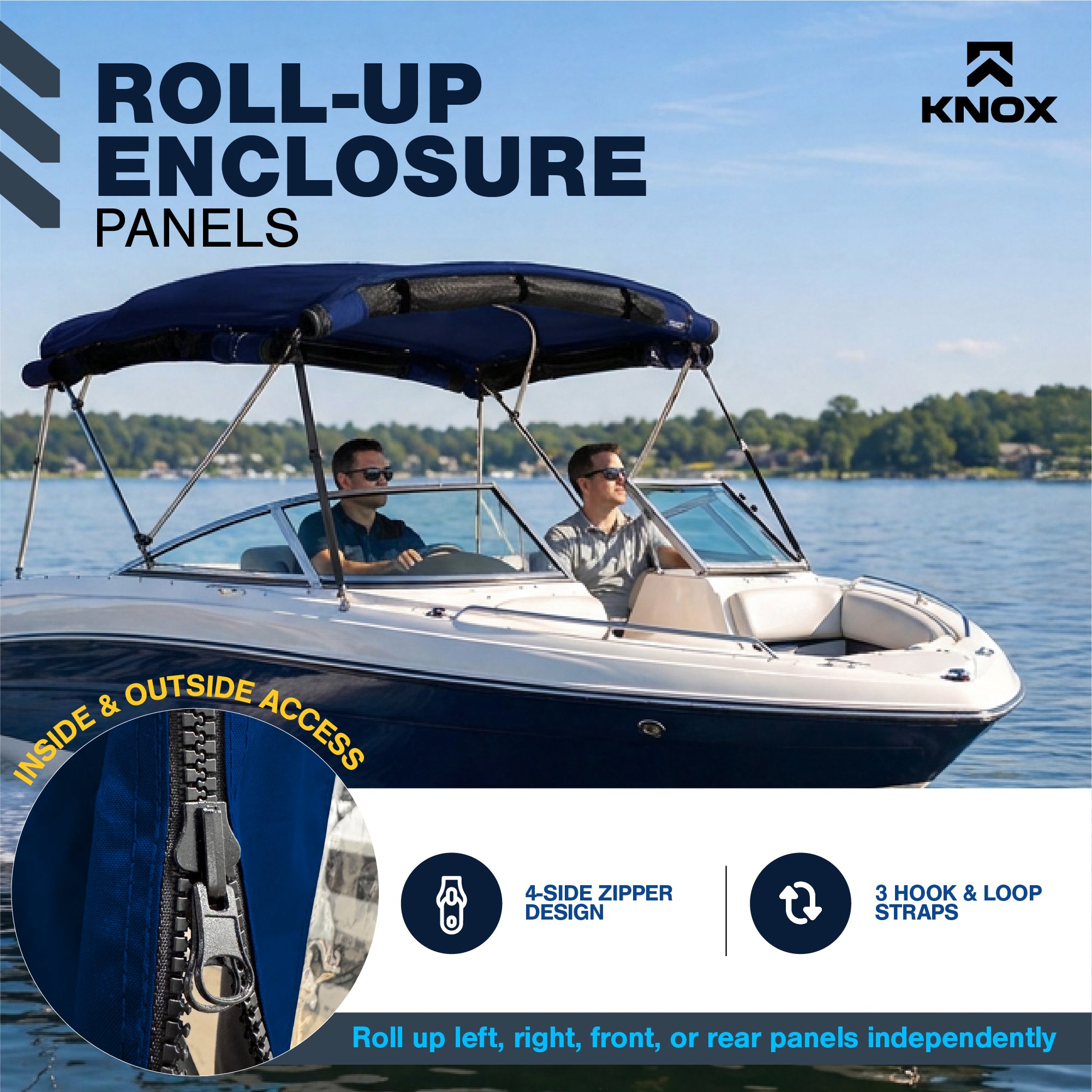 KNOX Universal 3 Bow Bimini Mesh Enclosure Only
