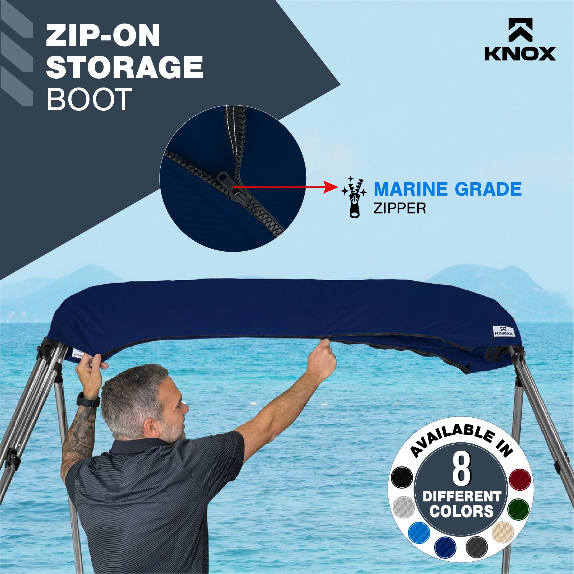 KNOX Universal 3 Bow Bimini Mesh Enclosure Only