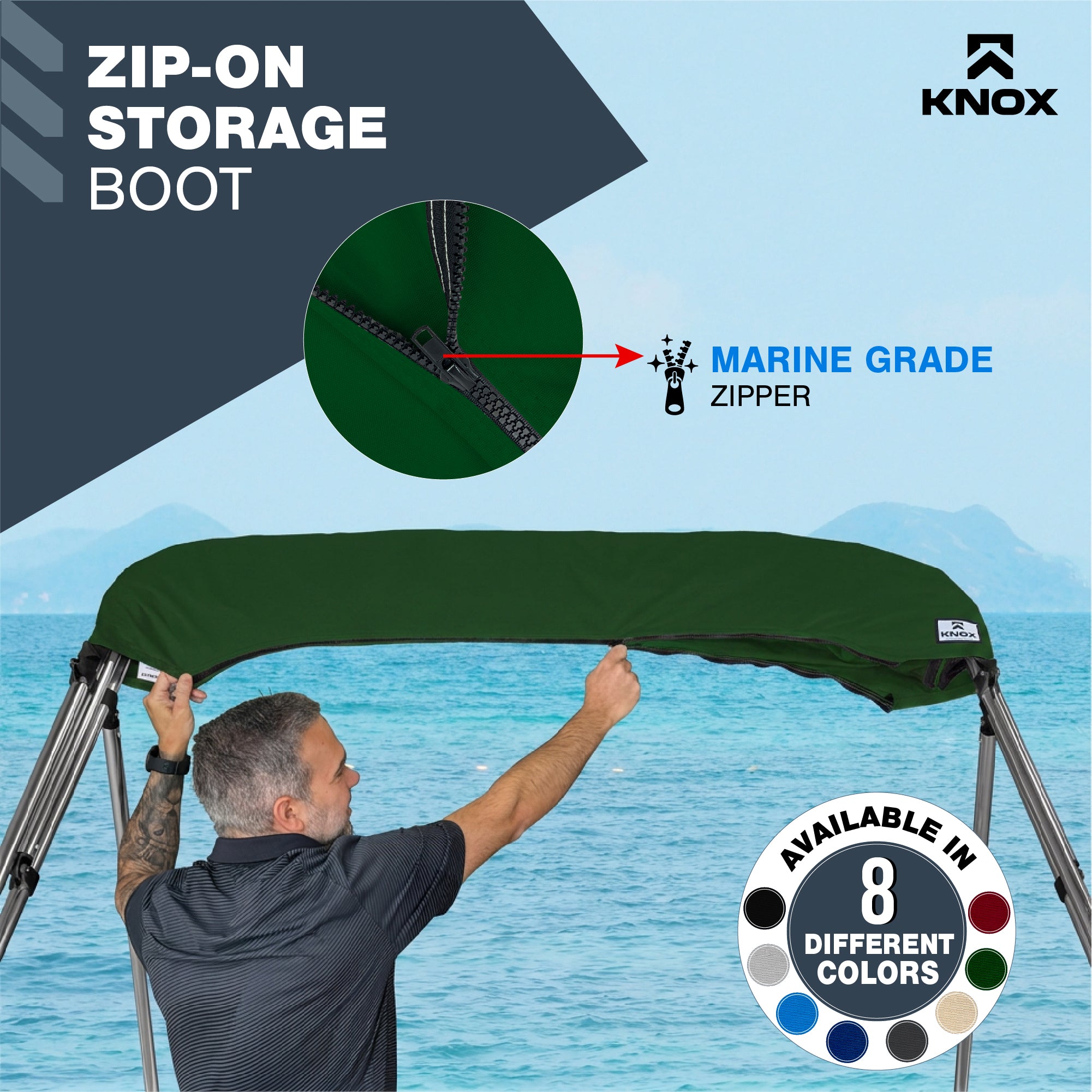 KNOX Universal 3 Bow Bimini Mesh Enclosure Only