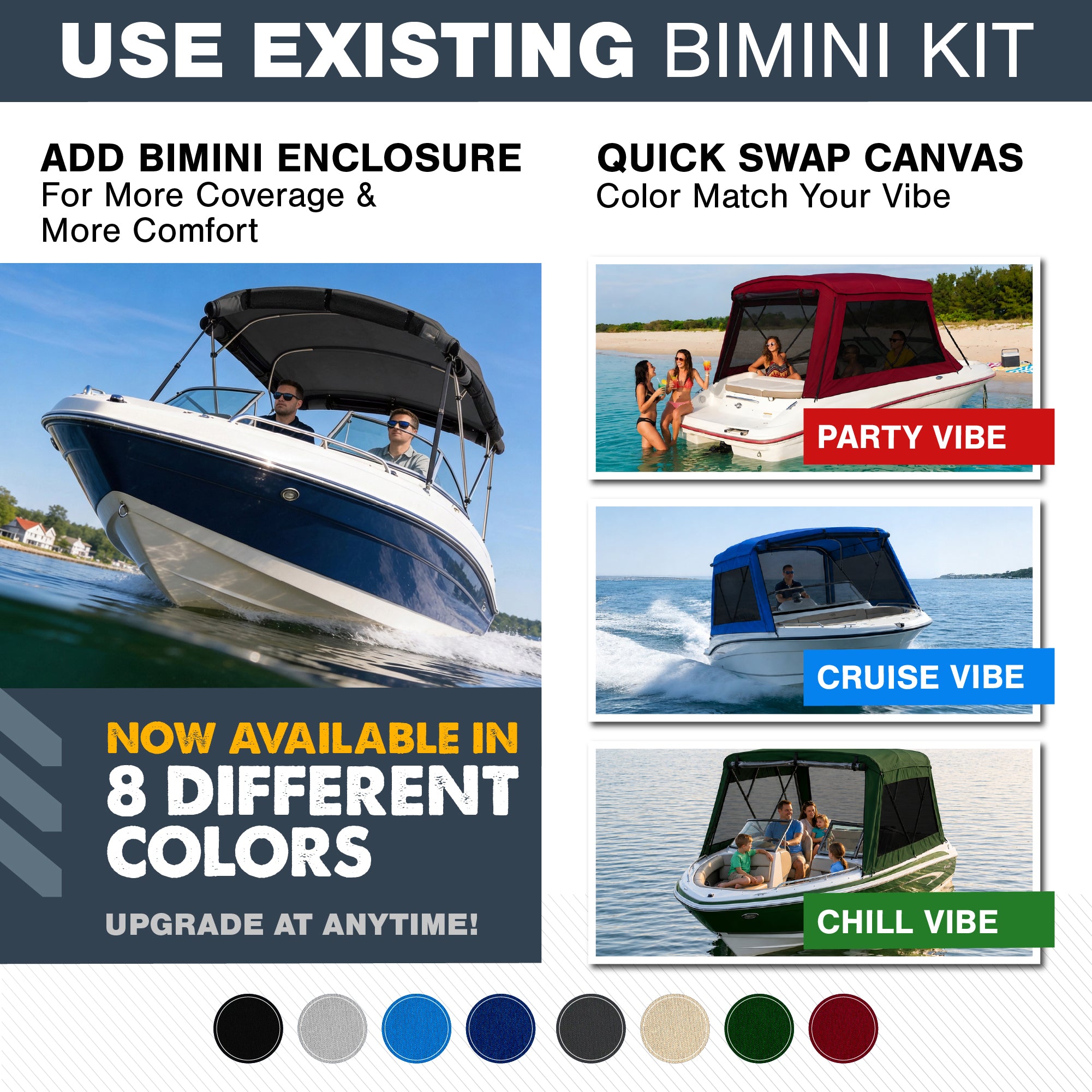 KNOX Universal 4 Bow Bimini Mesh Enclosure Only