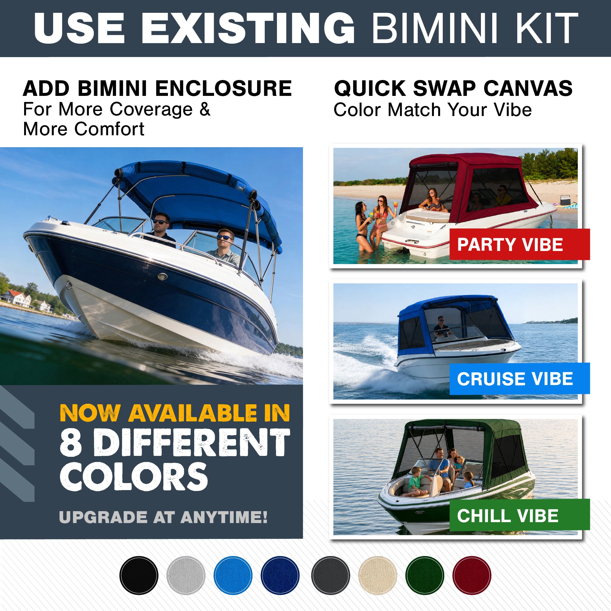 KNOX Universal 4 Bow Bimini Mesh Enclosure Only