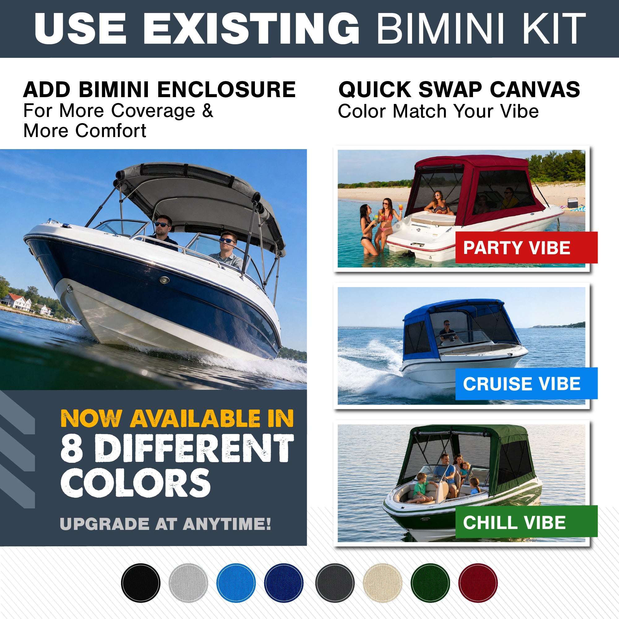 KNOX Universal 4 Bow Bimini Mesh Enclosure Only