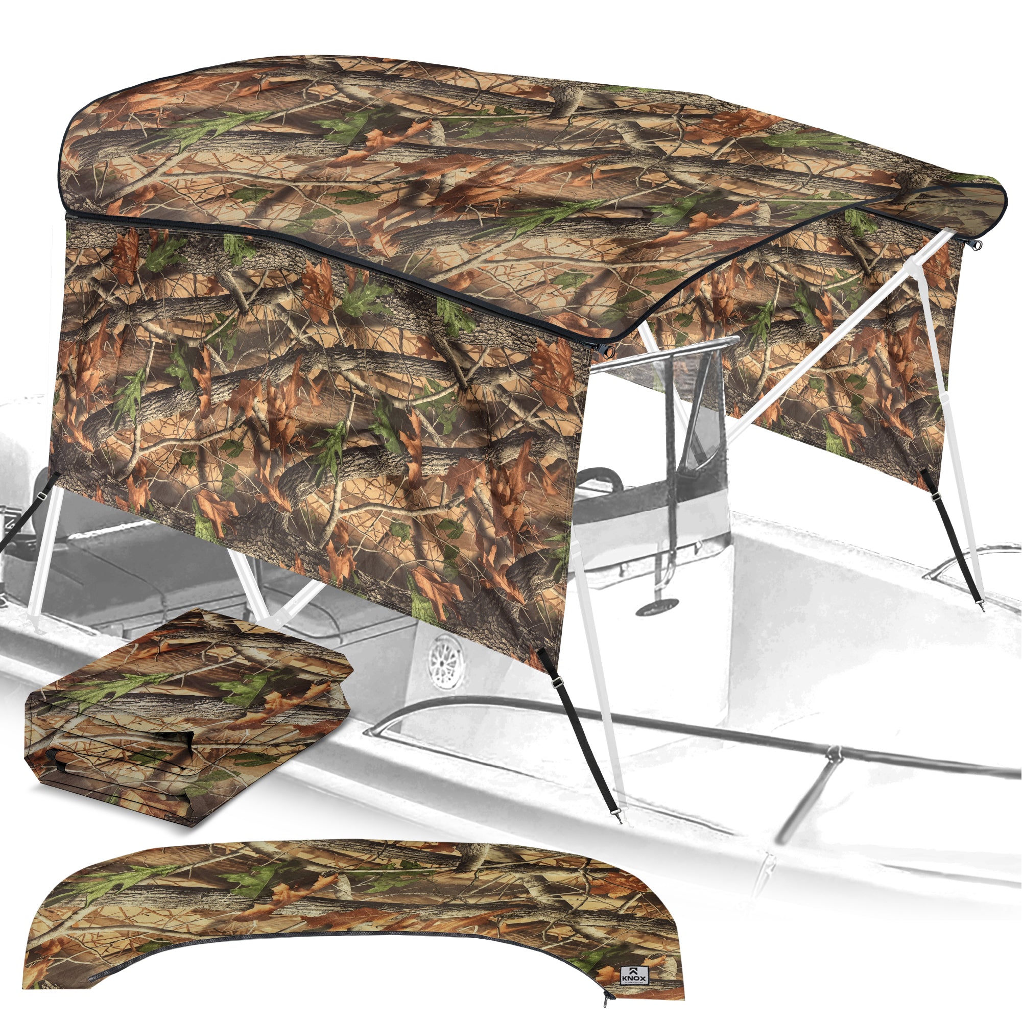 KNOX Pro Series Canvas With Sidewalls for 4 Bow Bimini Top, Solid