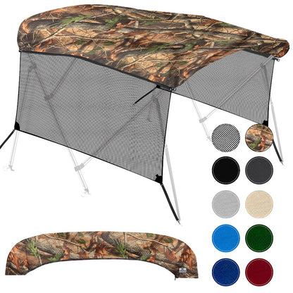 KNOX Pro Series Canvas With Sidewalls for 3 Bow Bimini Top, Mesh