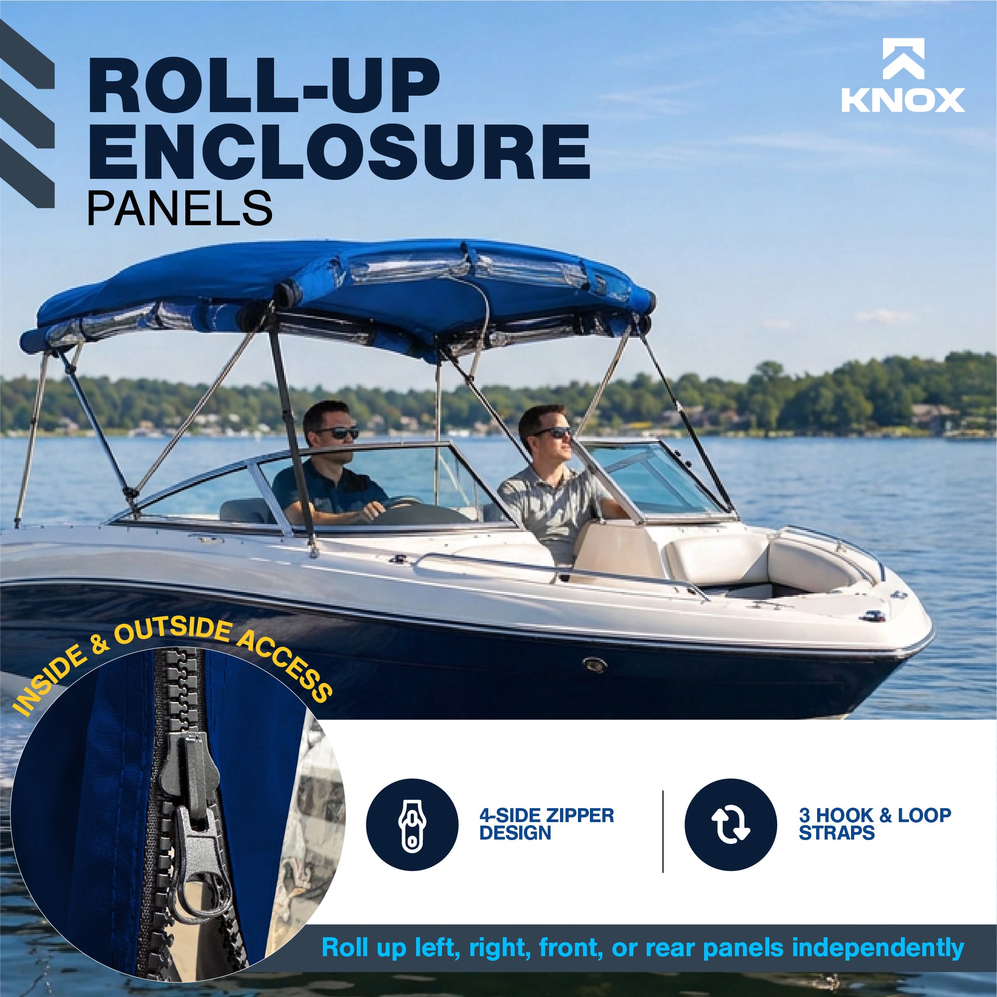 KNOX Universal 3 Bow Bimini Enclosure Only