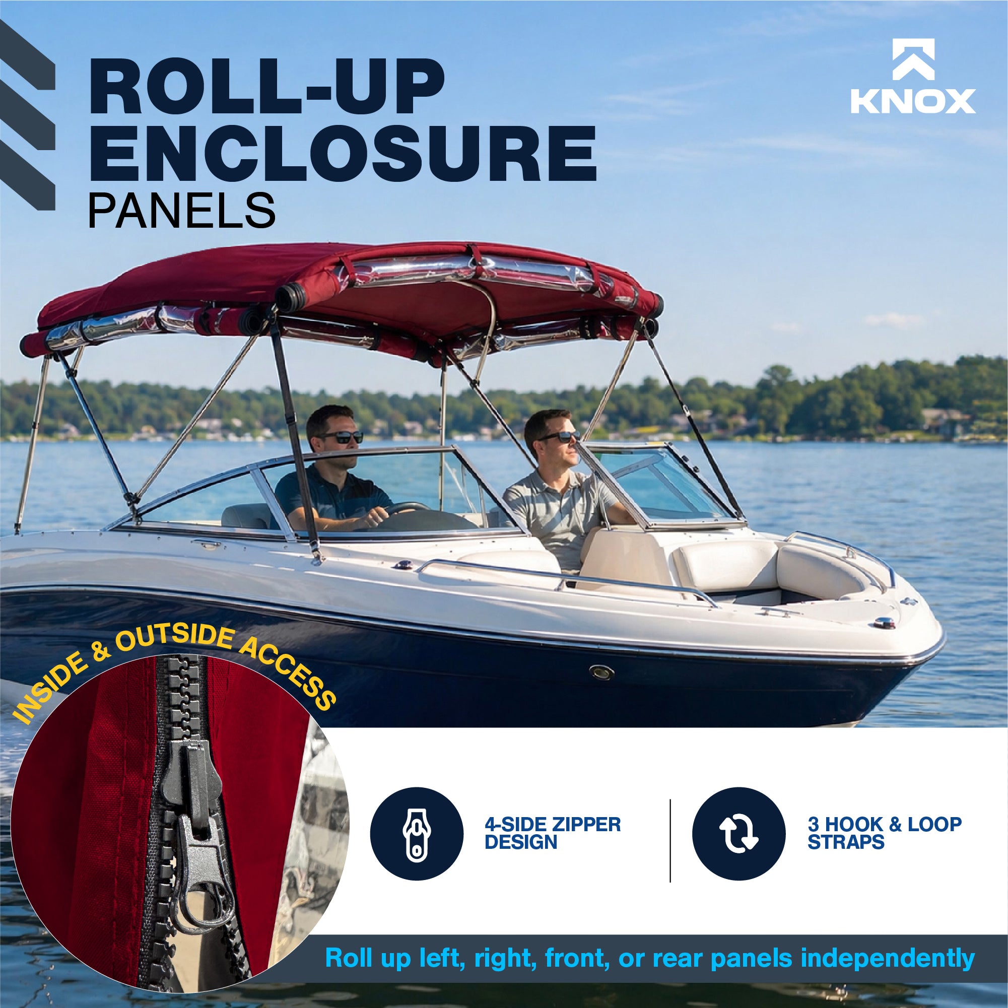 KNOX Universal 3 Bow Bimini Enclosure Only