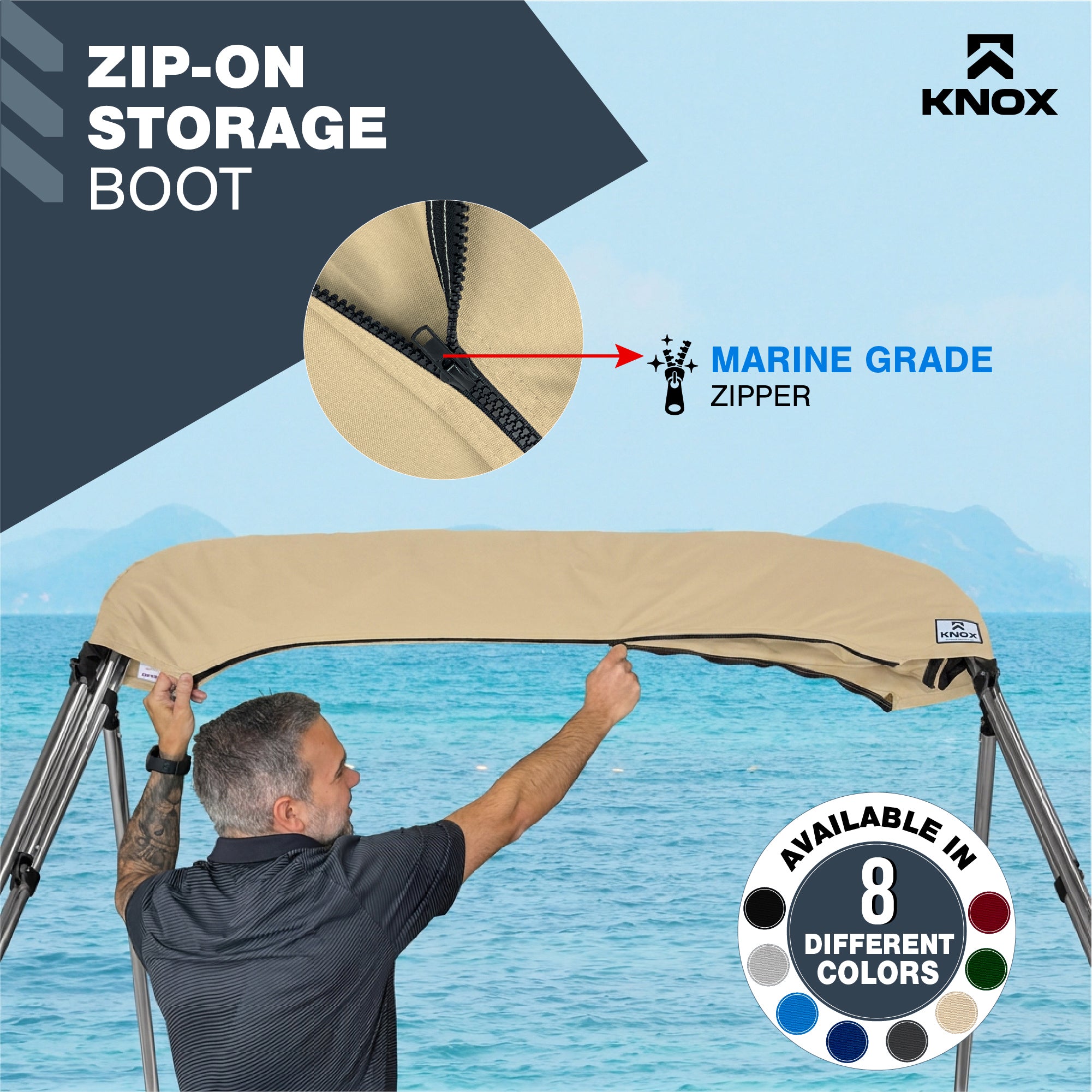 KNOX Universal 3 Bow Bimini Enclosure Only