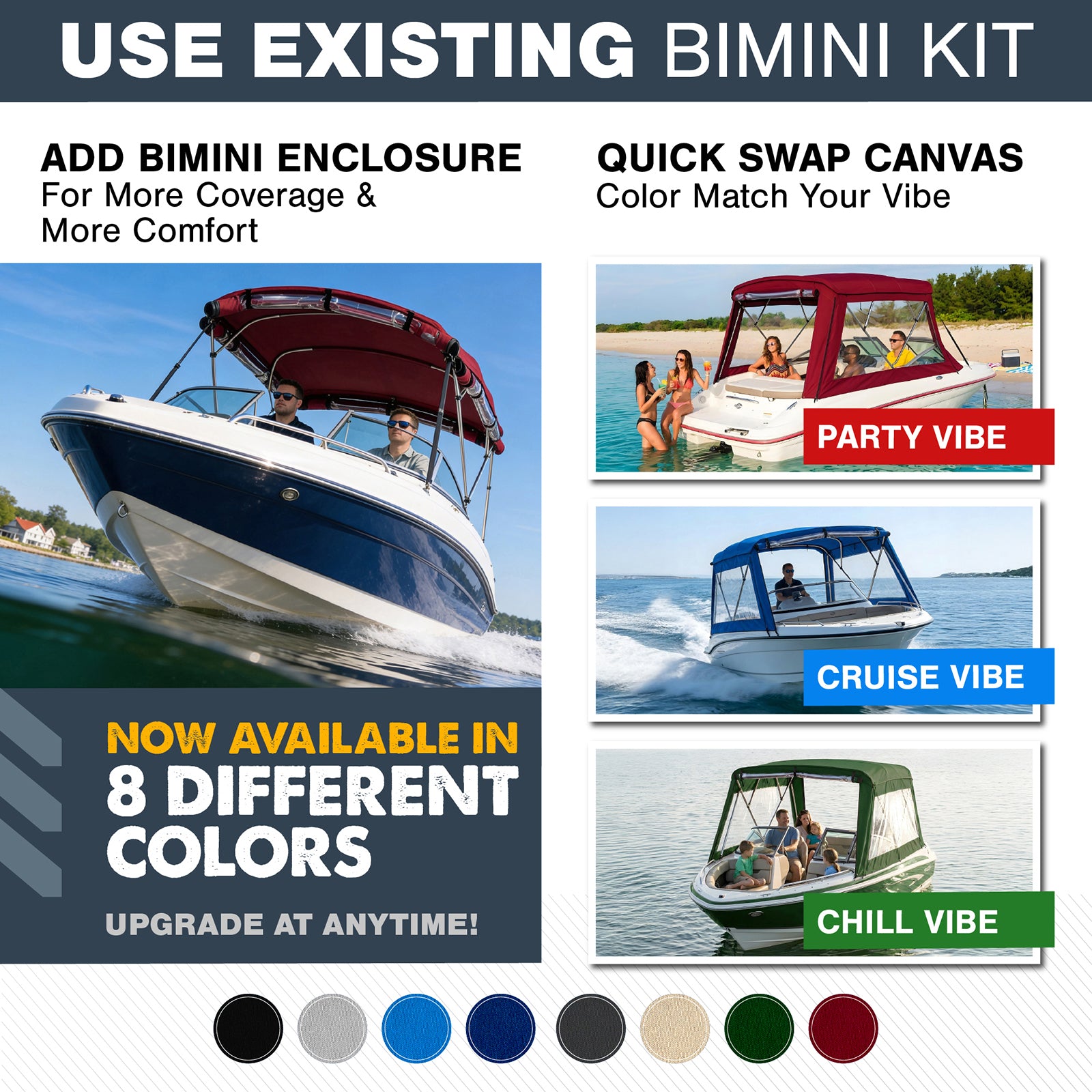 KNOX Universal 4 Bow Bimini Enclosure Only