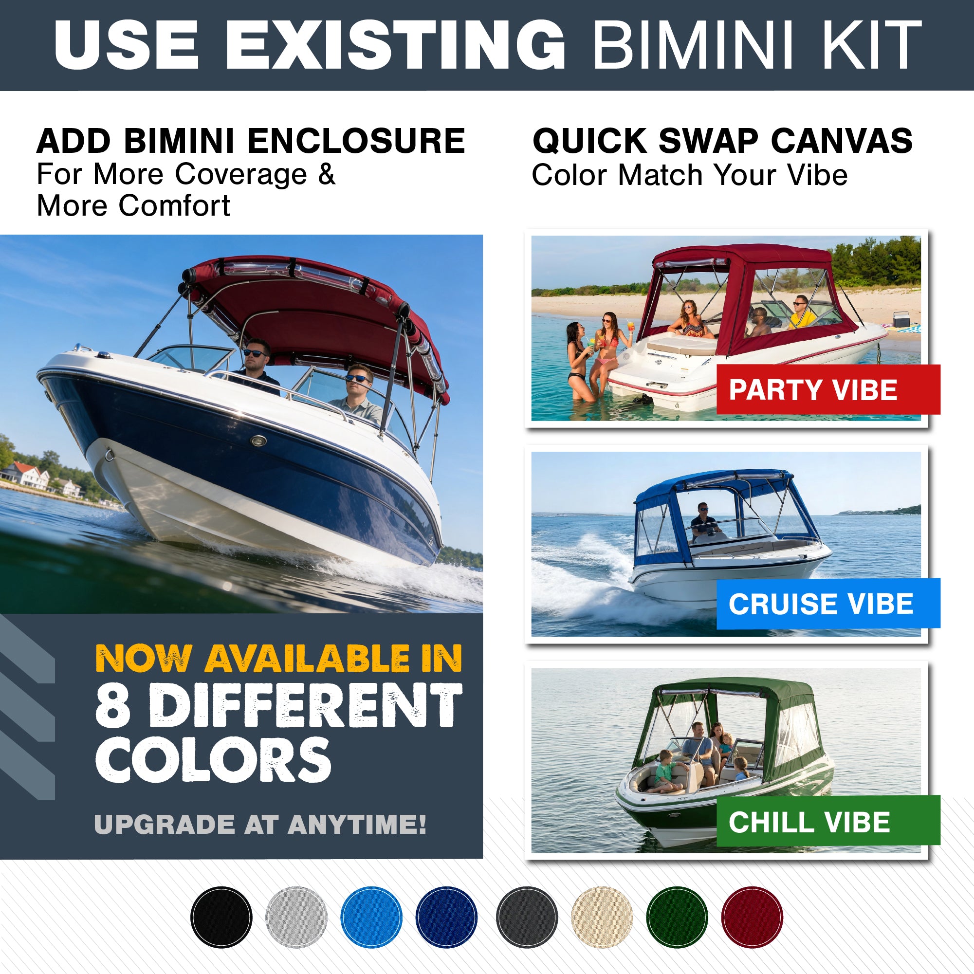 KNOX Universal 4 Bow Bimini Enclosure Only