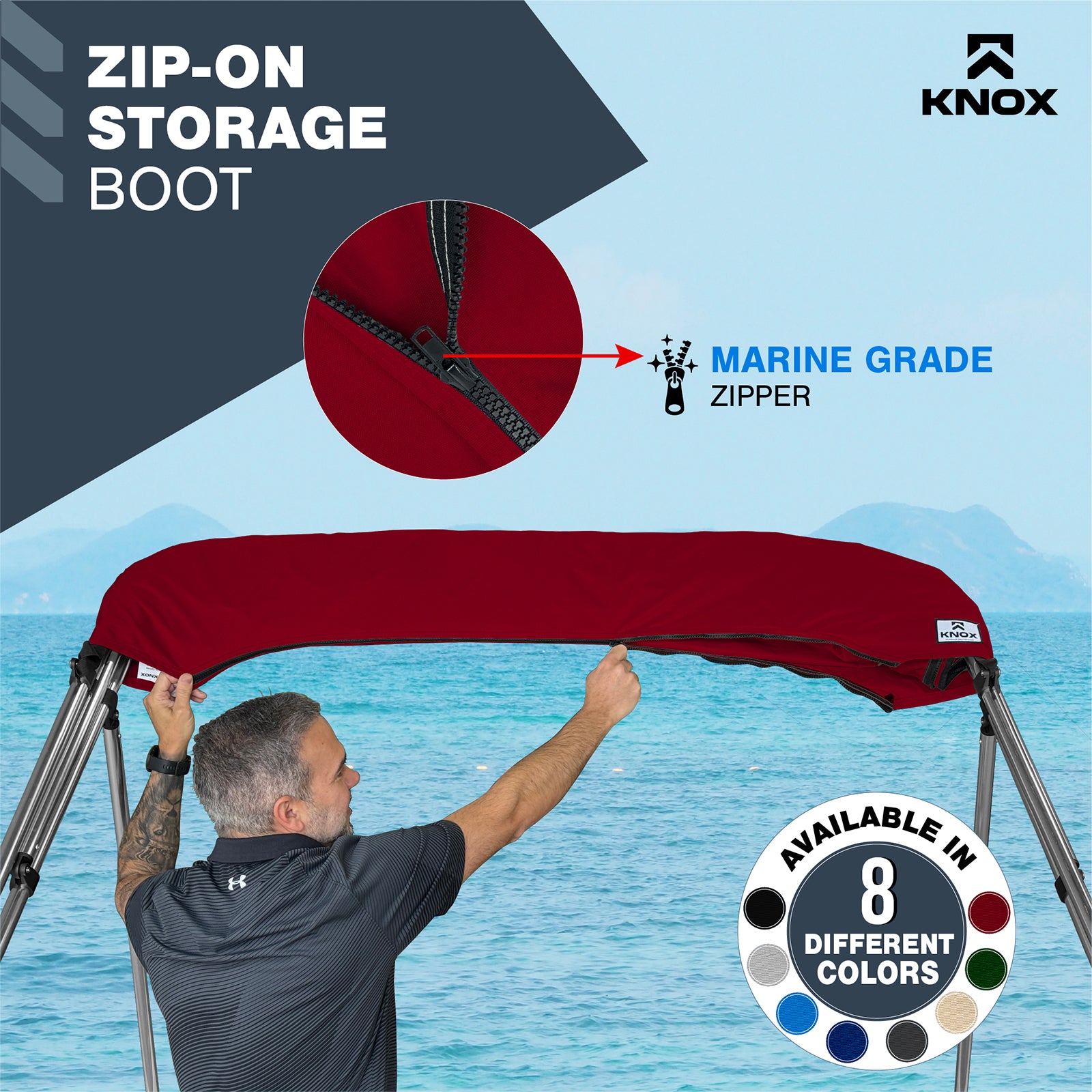 KNOX Universal 4 Bow Bimini Enclosure Only